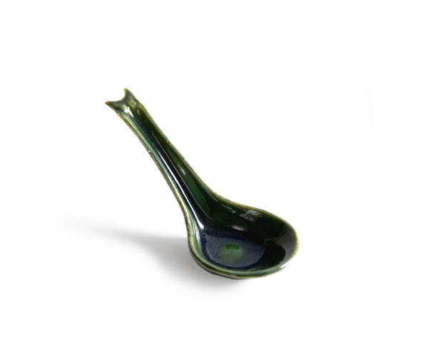 Ceramic Soup Spoon - Oribe Green