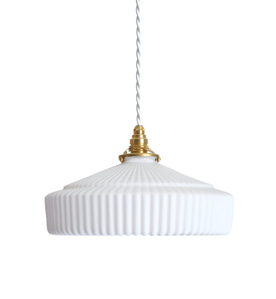 Porcelain Pendant - Ridge Wheel L
