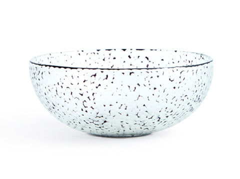 Large Glass Carved Bowl
