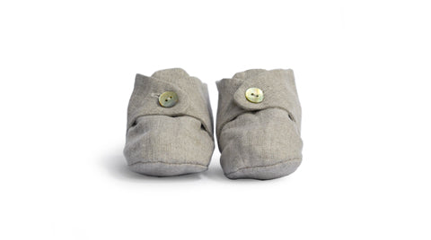 Linen Baby Booties