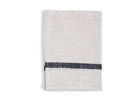 Japanese Linen Kitchen Towel, Navy and White Check