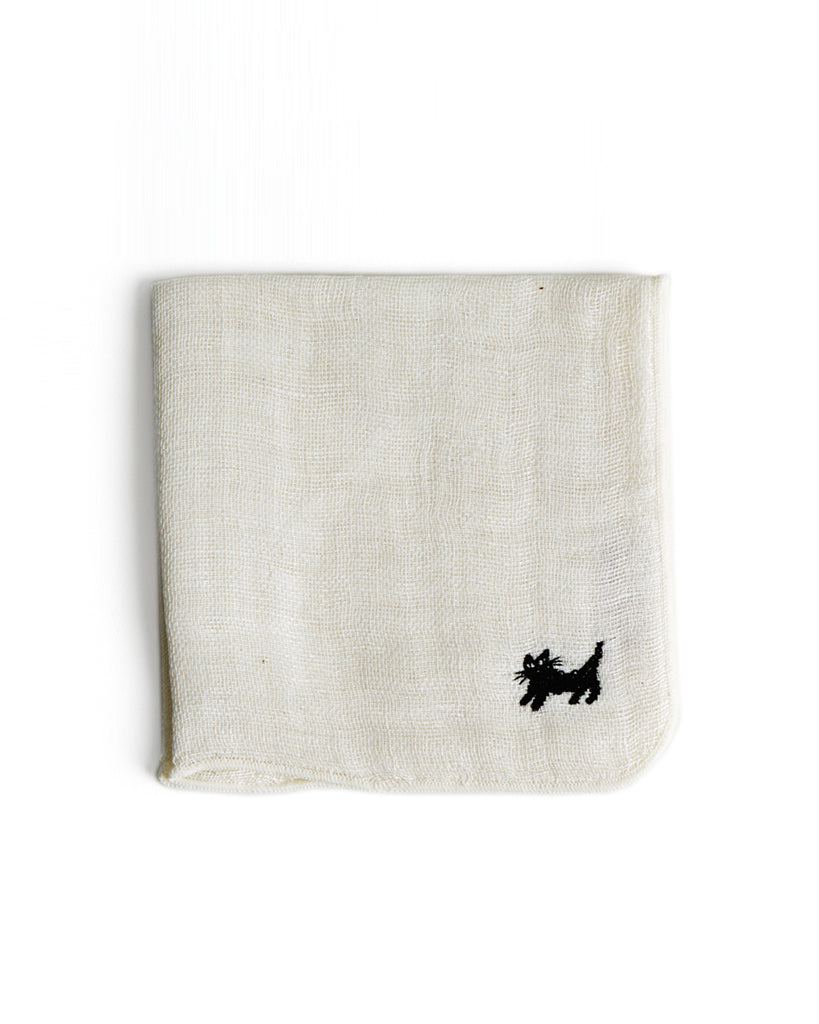 Embroidered Handkerchief Cloth - Black Cat – Nalata Nalata