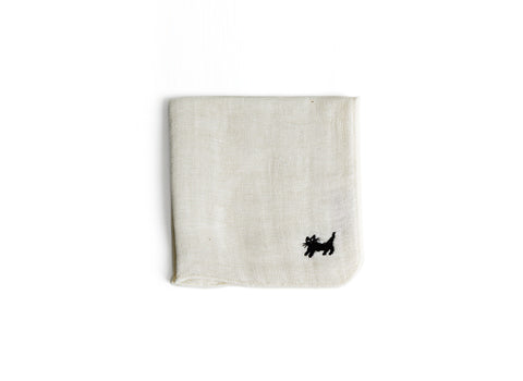 Embroidered Handkerchief Cloth - Black Cat