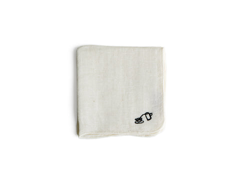 Embroidered Handkerchief Cloth - Coffee