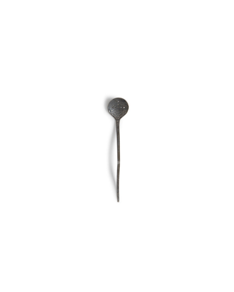 Hammered Steel Spoon - Round Hole Punched Cross (OUT OF STOCK)