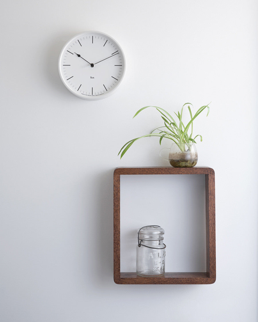 Riki Steel Clock - Ivory White