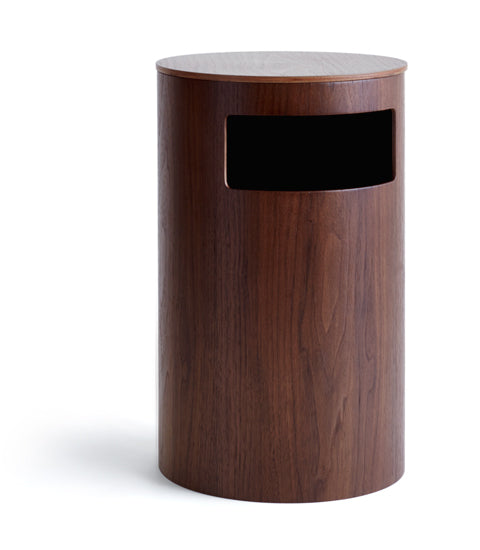 Walnut Paper Waste Basket with Side Entry (OUT OF STOCK)