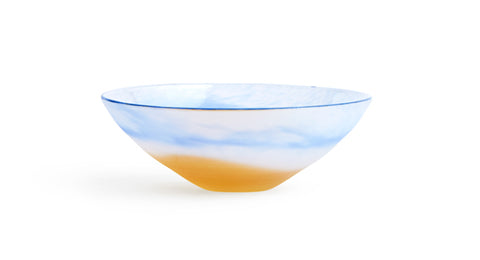 Glass Bowl - Blue and Yellow
