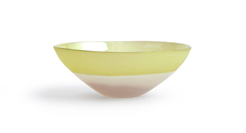 Glass Bowl - Yellow and Pink