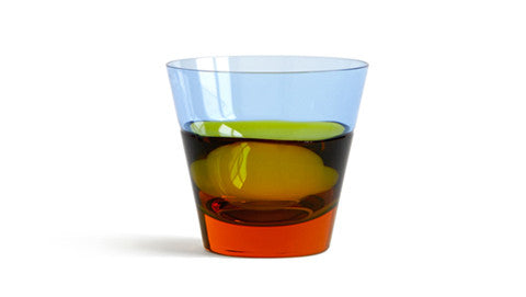 Duo Old Fashion Glass - 'Amber and Blue'