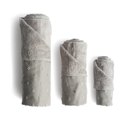Zero Twist Gauze Dot Towels - Gray