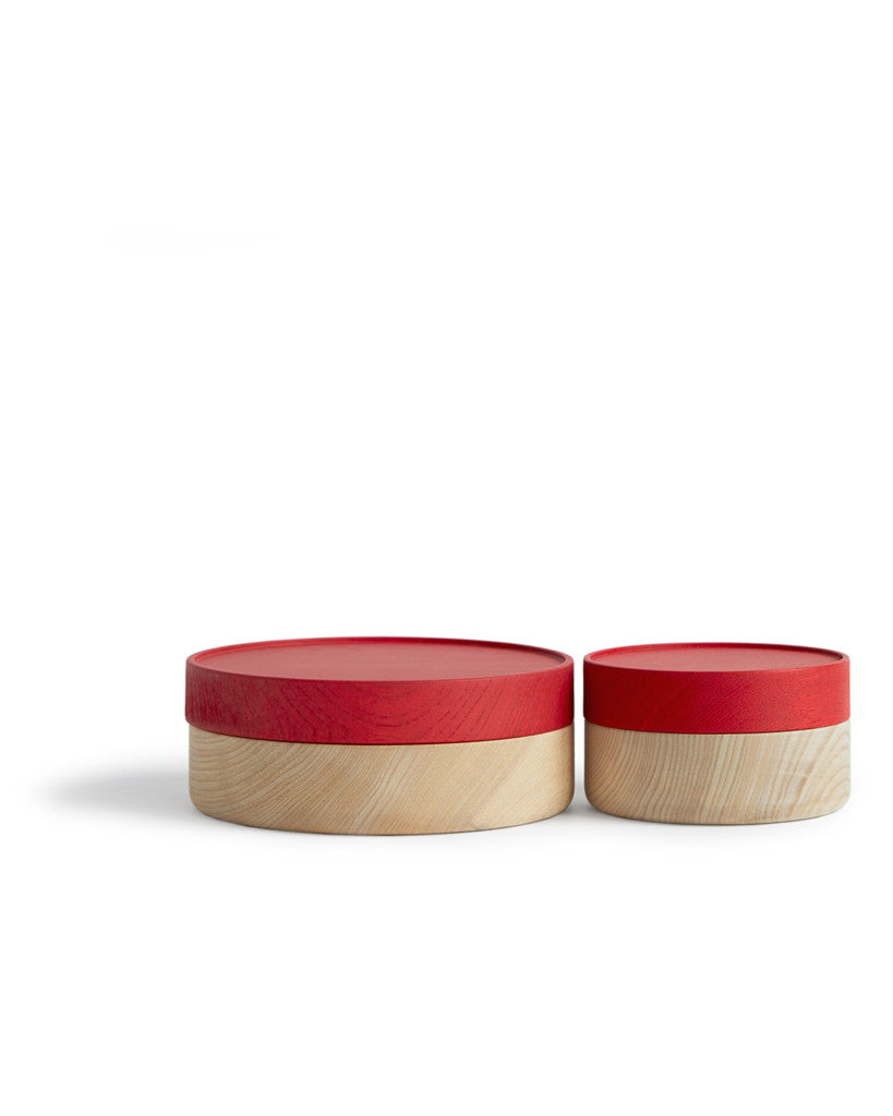 "Hako" Soji Wide Red Containers