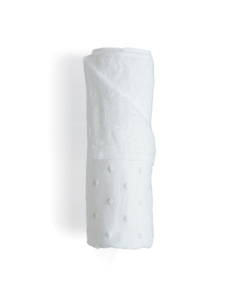 Zero Twist Gauze Dot Towels - White