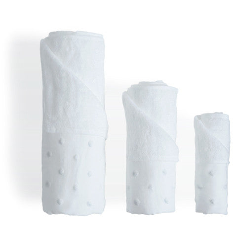 Zero Twist Gauze Dot Towels - White
