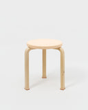 Stool with Shoes by Artek and Hender Scheme on gray background