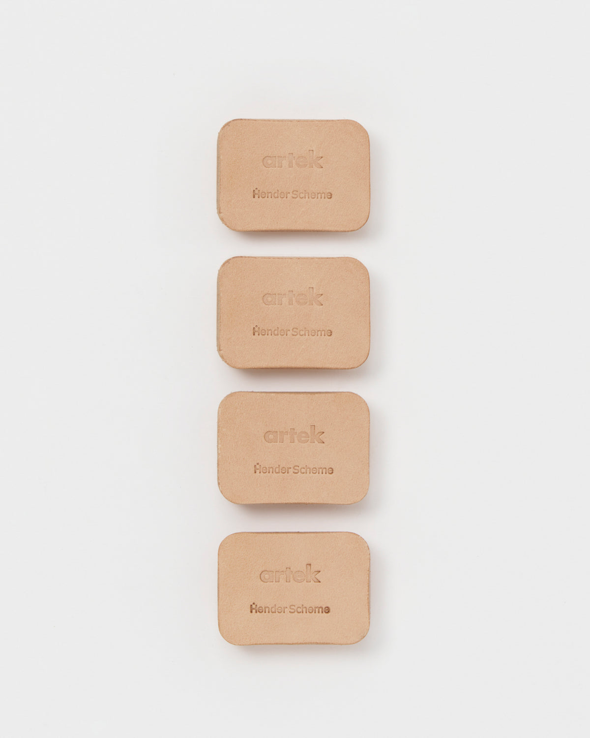 Backside of leather shoe by Artek and Hender Scheme on a  gray background