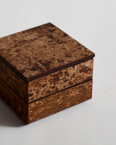 Burled Cherry Bark Tiered Storage Box