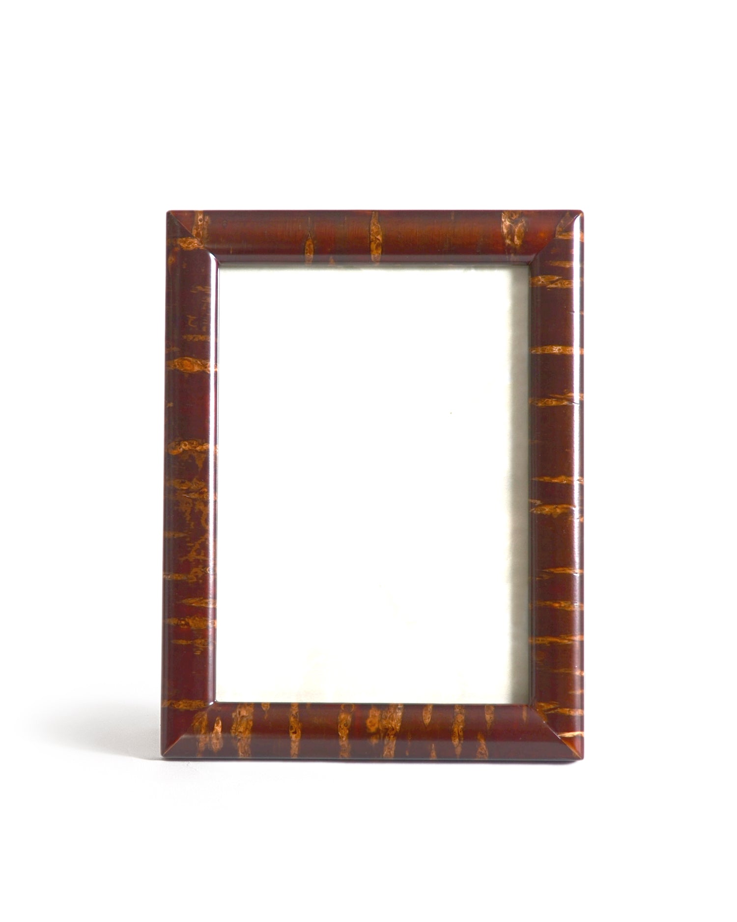 Portrait standing wooden picture frame by Denshiro in cabinet size on a white background
