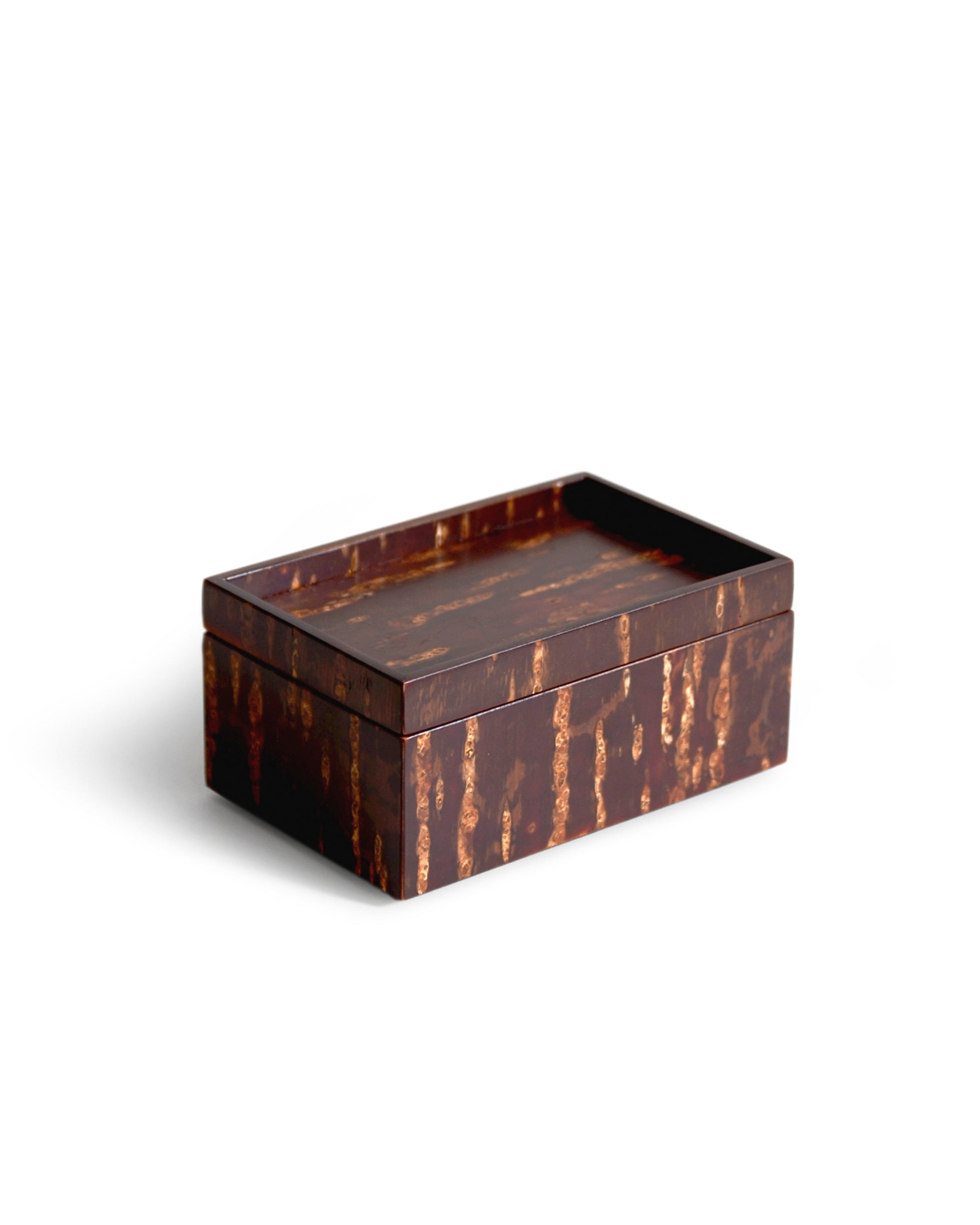 Rectangular wooden box by Denshiro on a white background