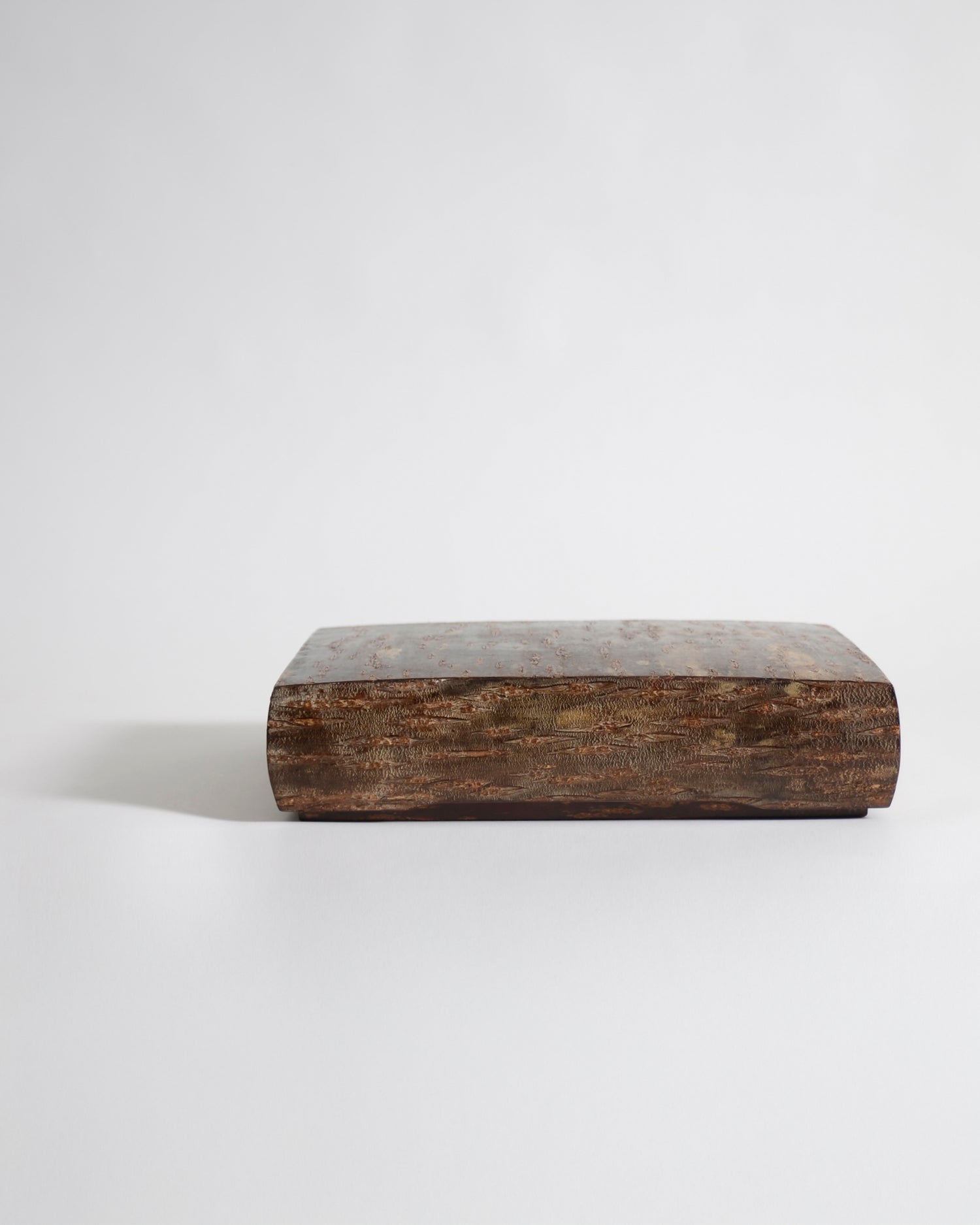 Wooden box by Denshiro on a gray background
