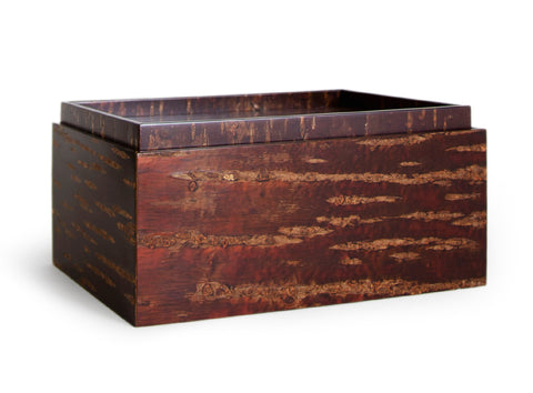 Cherry Bark Tea Box with Tray