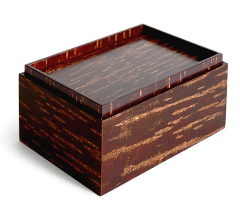 Cherry Bark Tea Box with Tray