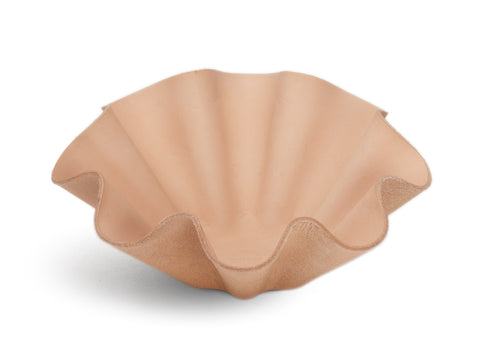 Leather Shell Bowl by Hender Scheme in large on a white background