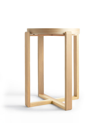 Silhouetted hinoki magewa tray table 350 against white background.