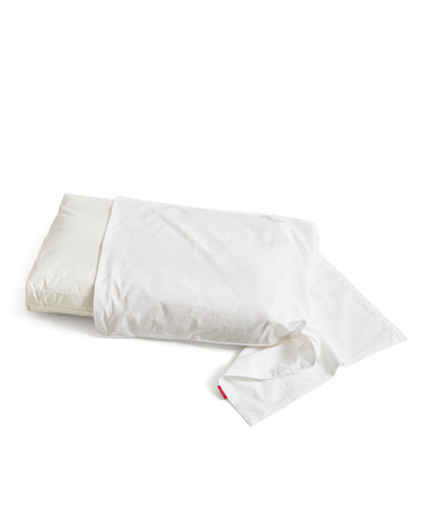 Camel hair pillow with Cotton Pillowcase by Iwata on a white background