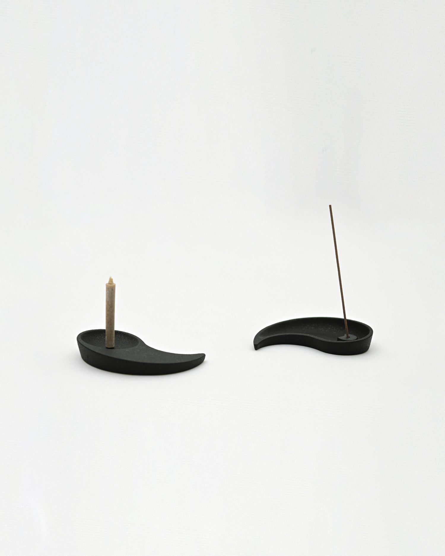 Candle holder and incense holder from Nezen Box Set by Iwata on a white background
