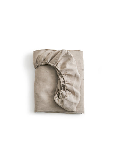 Unbleached Linen Sheets - Fitted Sheet - Semi-Double