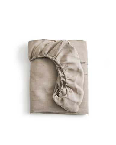 Unbleached Linen Sheets - Fitted Sheet - Full