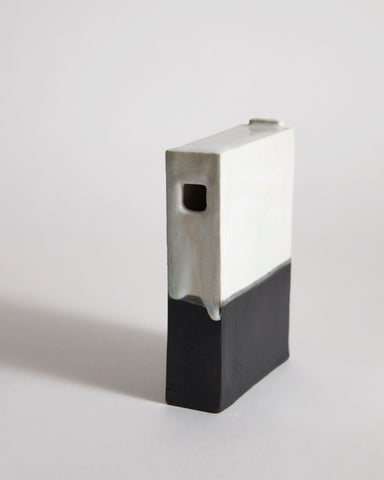 Black and White Hanging Vase by Masanobu Ando on a gray background