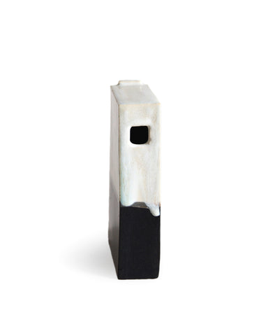 Black and White Hanging Vase by Masanobu Ando on a white 