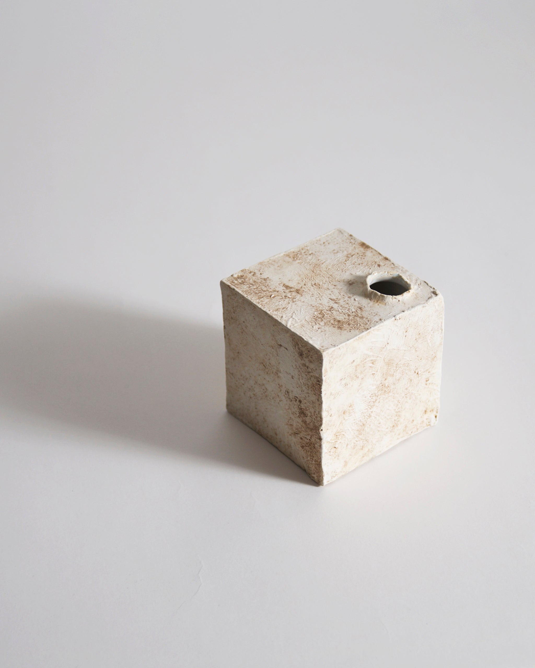  Cube Clay Glazed Vase by Masanobu Ando on a gray backround