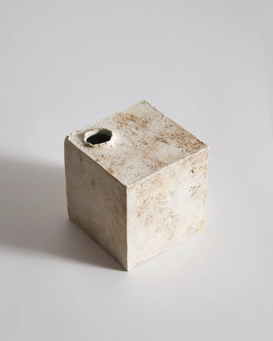  Cube Clay Glazed Vase by Masanobu Ando on a gray backround