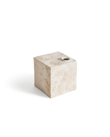 Cube Clay Glazed Vase by Masanobu Ando on a white backround