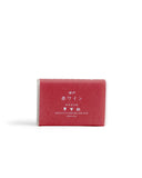 Kobe Red Wine Mutenka Sekken soap against a white backdrop. Packaging in red.