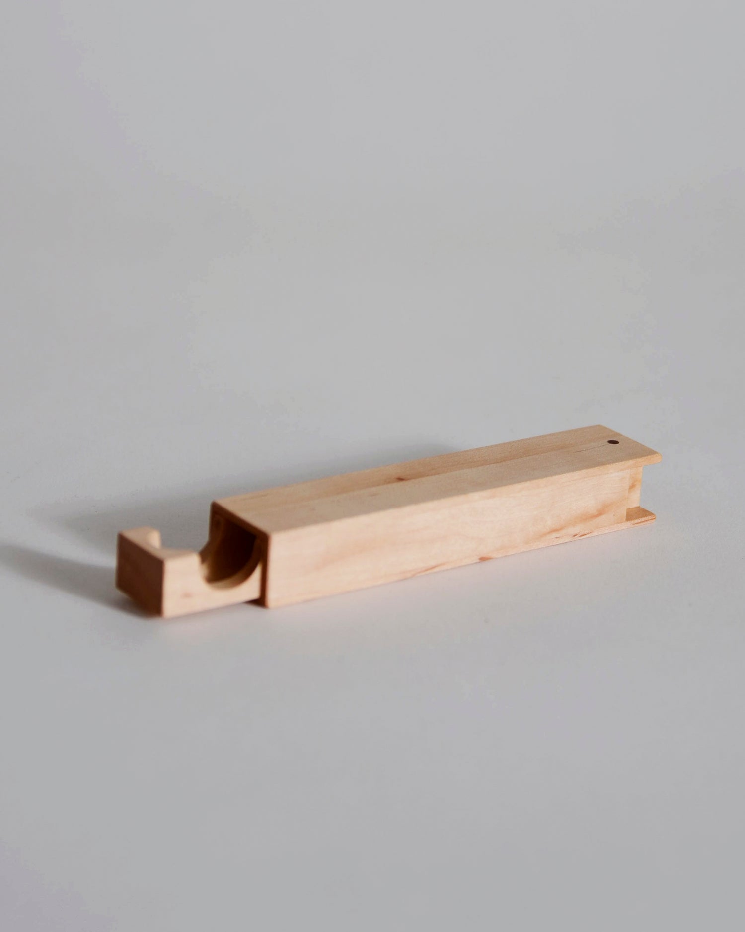 Maple wood toothpick case by Nalata Nalata and Tanno on a gray background