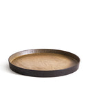 Round wooden tray with black rim by Ryuji Mitani on a white background