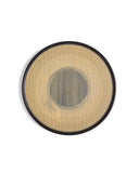Top view of Usuzumi Round Oak Tray by Ryuji Mitani against white background. Variation of brushstroke. 