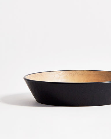 Cropped view of Hakuboku Serving Bowl by Ryuji Mitani against white-gray background. 