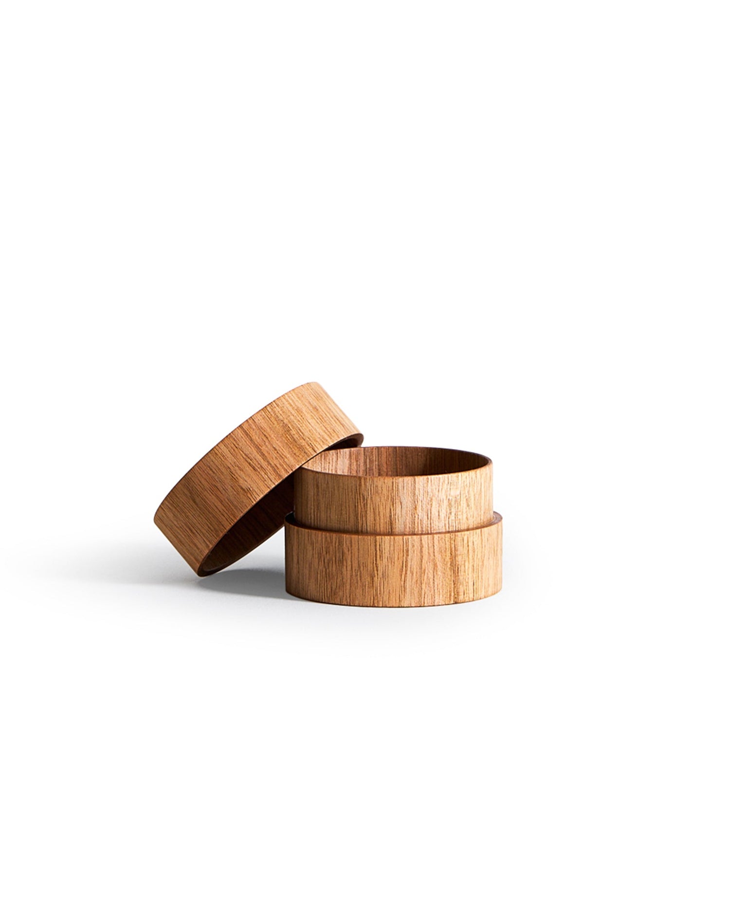 Open wooden tea case with lid propped on side by Ryuji Mitani on a white background
