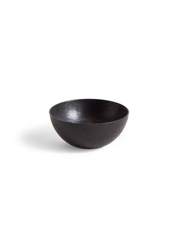 Zoomed out front view of Usuzumi Black Walnut Bowl by Ryuji Mitani against white background.