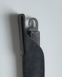 Sarutake Black Leather sheath iron camping knife designed by Osamu Saruyama