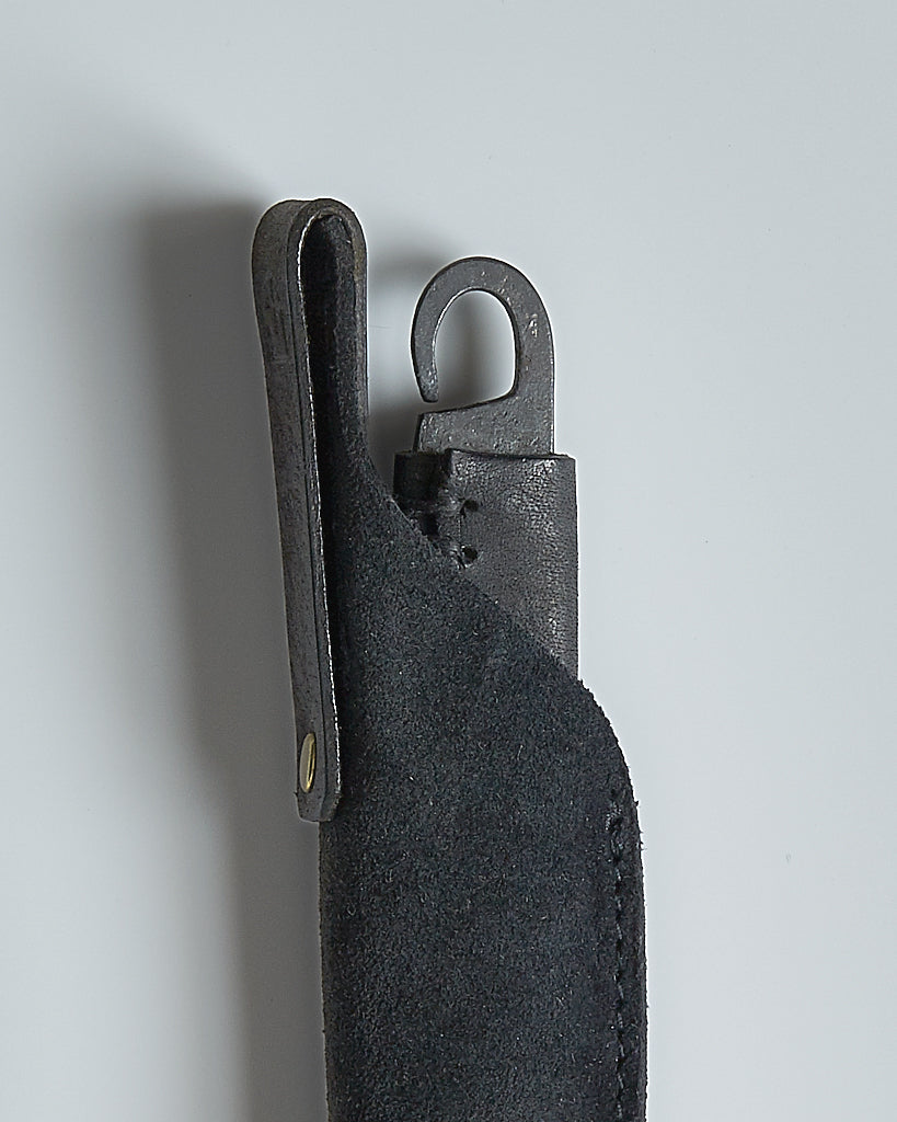 Sarutake Black Leather sheath iron camping knife designed by Osamu Saruyama