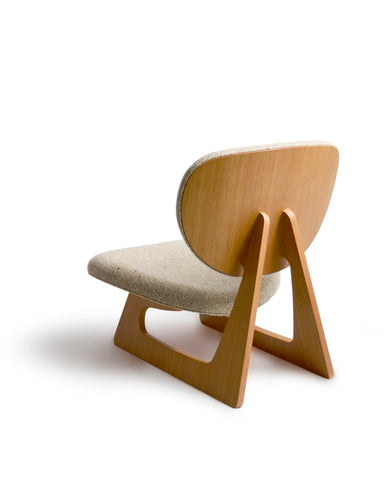 Back view of Teiza Isu Chair by Tendo Mokko on a white background