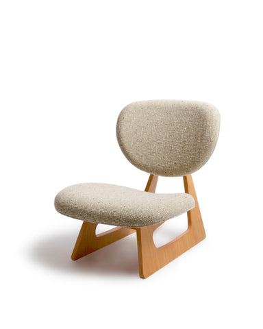 Front view of Teiza Isu Chair by Tendo Mokko on a white background