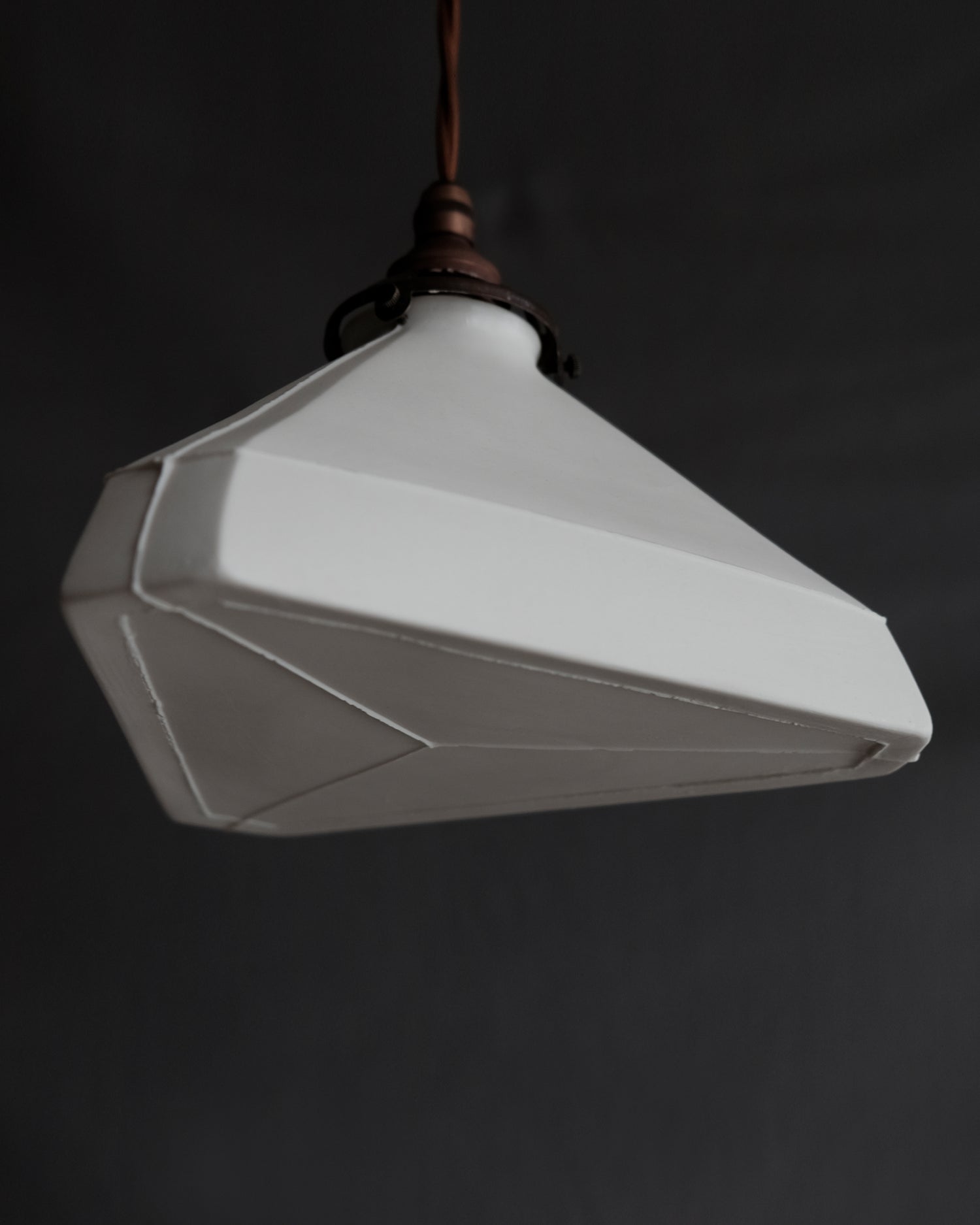 Porcelain Pendant - Facet Triangle L