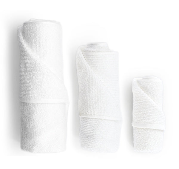 Horizontal Ridge and Pile Towels- White